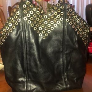 Black and gold purse